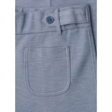Pantalon chino ciel uni avec une coupe bootcut et une taille élastiquée - Image 2