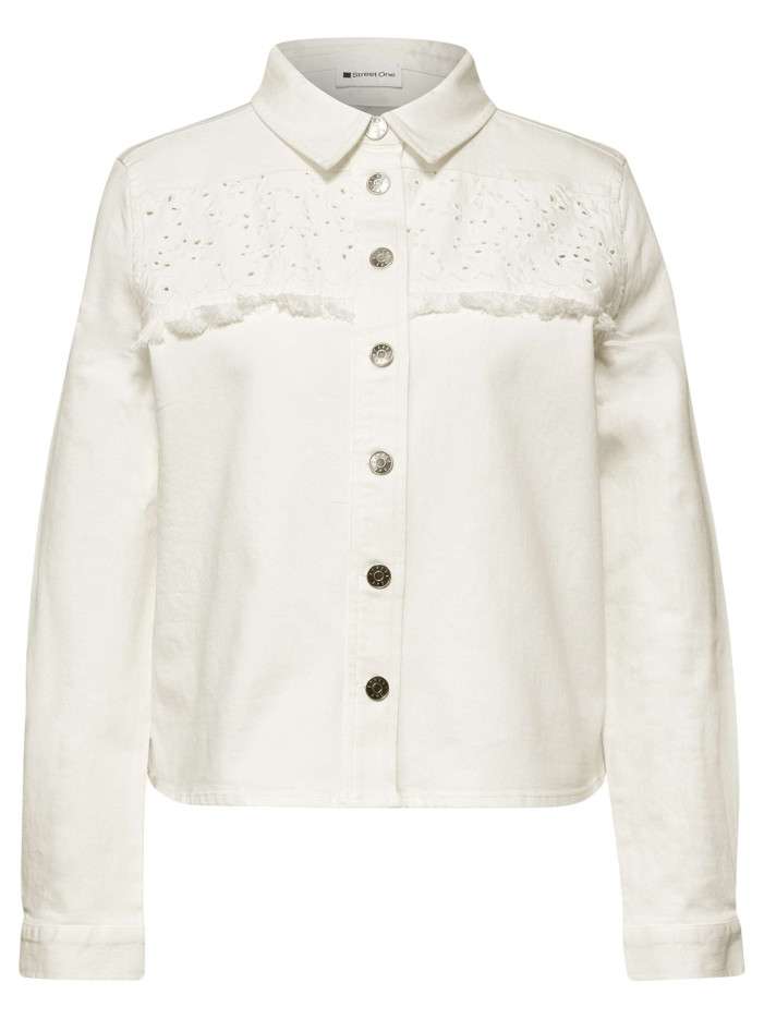 Blouson en coton écru uni...