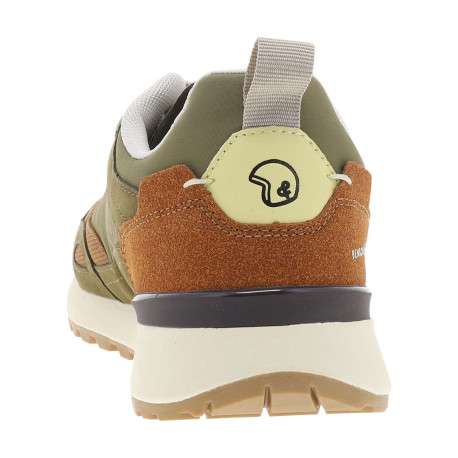 Baskets kaki à semelle plate avec un patch de la marque sur la languette - Image 6