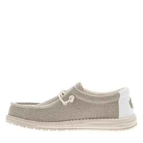 Baskets toile basse perle à semelle plate avec une fermeture slip-on