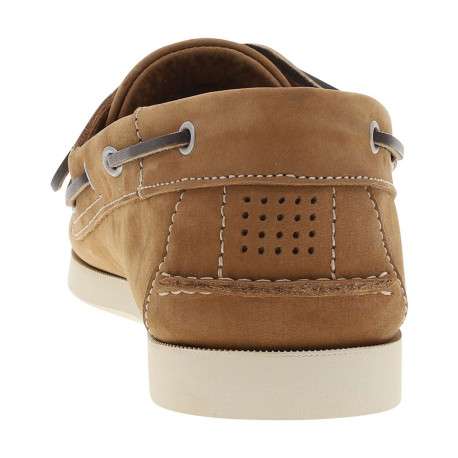 Mocassins bateau en cuir marron à semelle à plate et à lacets - Image 6