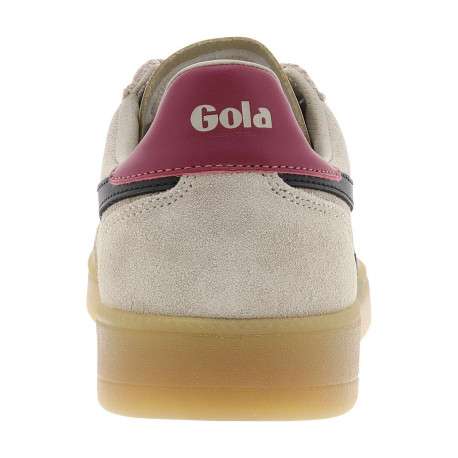 Tennis beiges en cuir nubuck avec un talon plat et des lacets - Image 6