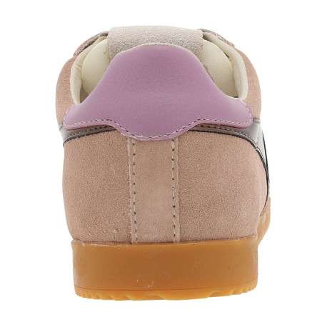 Tennis roses nubuck en cuir avec un talon plat et des lacets - Image 6