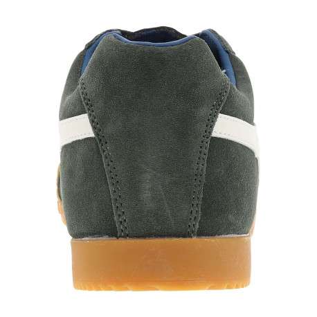 Tennis kaki en cuir nubuck avec un talon plat et des lacets - Image 6