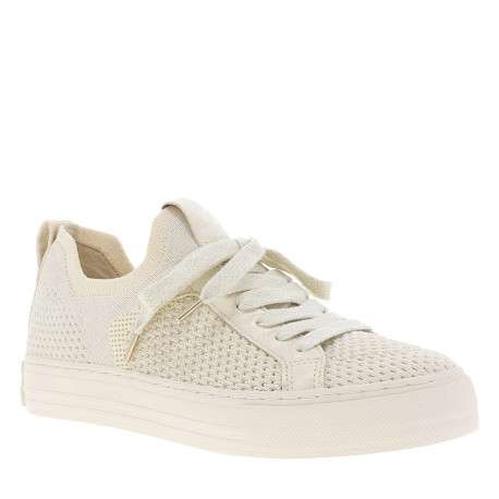 Tennis blanches à semelle plate avec un patch de la marque à la languette - Image 3