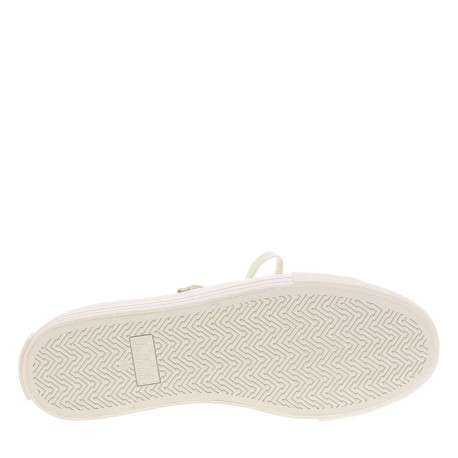 Tennis blanches à semelle plate avec un patch de la marque à la languette - Image 5