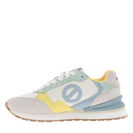 Sneakers multicolores à semelle plat avec du mesh sur le pourtour