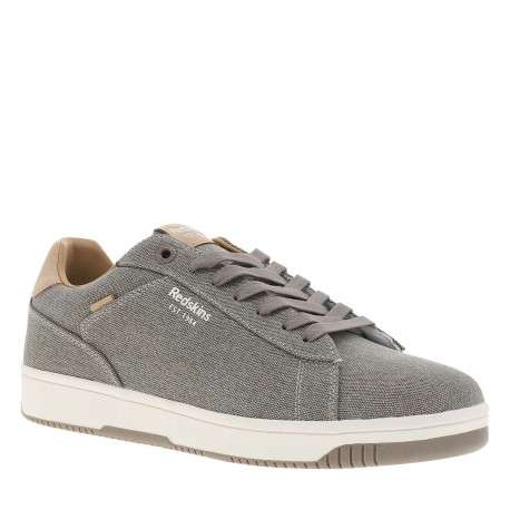 Tennis toile basse taupe à semelle plate avec une fermeture à lacet - Image 3