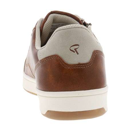 Tennis cognac à semelle plate avec une fermeture à lacets et un zip latéral - Image 6