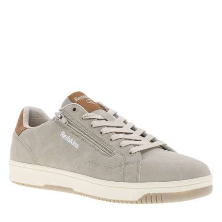 Tennis beiges à semelle plate avec une fermeture à lacets et zip latéral - Image 3