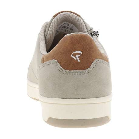 Tennis beiges à semelle plate avec une fermeture à lacets et zip latéral - Image 6