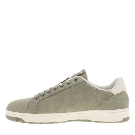 Tennis kaki à semelle plate avec des lacets et un zip latéral