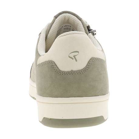 Tennis kaki à semelle plate avec des lacets et un zip latéral - Image 6