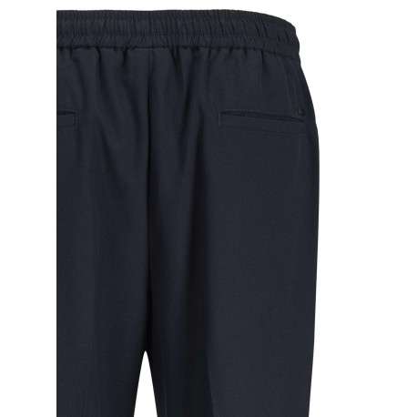 Pantalon chino marine à plis pourvu d'une coupe droite et de poches plaquées - Image 4