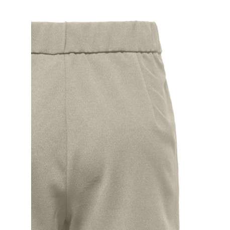 Jupe-short beige unie pourvue d'une coupe droite et d'une taille élastiquée - Image 4