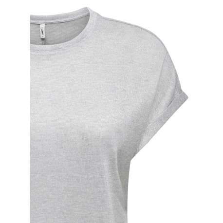 T-shirt gris uni pourvu d'une coupe ajustée et de manches courtes - Image 3