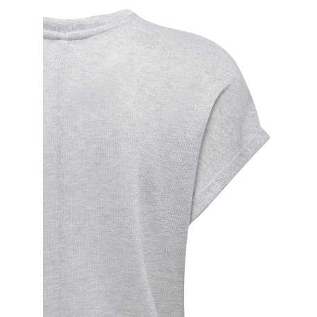 T-shirt gris uni pourvu d'une coupe ajustée et de manches courtes - Image 4