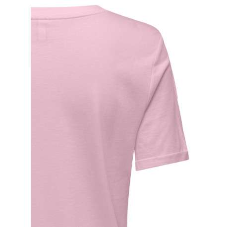 T-shirt en coton biologique rose uni avec des manches courtes - Image 4