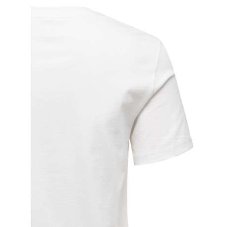 T-shirt en coton biologique blanc uni avec des strass et un col rond - Image 4