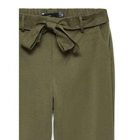 Pantalon vert pourvu d'une coupe droite et d'une taille élastiquée - Image 3