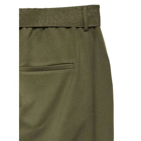 Pantalon vert pourvu d'une coupe droite et d'une taille élastiquée - Image 4