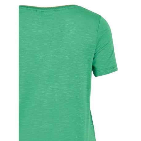 T-shirt vert uni avec une coupe droite et des manches courtes - Image 4
