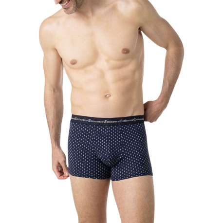 Lot de 3 boxers en coton marine à motifs pourvus d'une taille élastiquée - Image 2