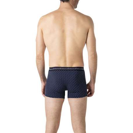 Lot de 3 boxers en coton marine à motifs pourvus d'une taille élastiquée - Image 3
