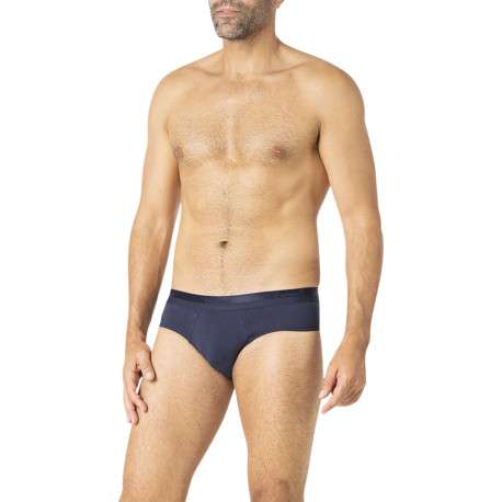 Lot de 3 slips en coton multicolores unis pourvus du nom de la marque imprimé - Image 2
