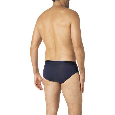 Lot de 3 slips en coton multicolores unis pourvus du nom de la marque imprimé - Image 3