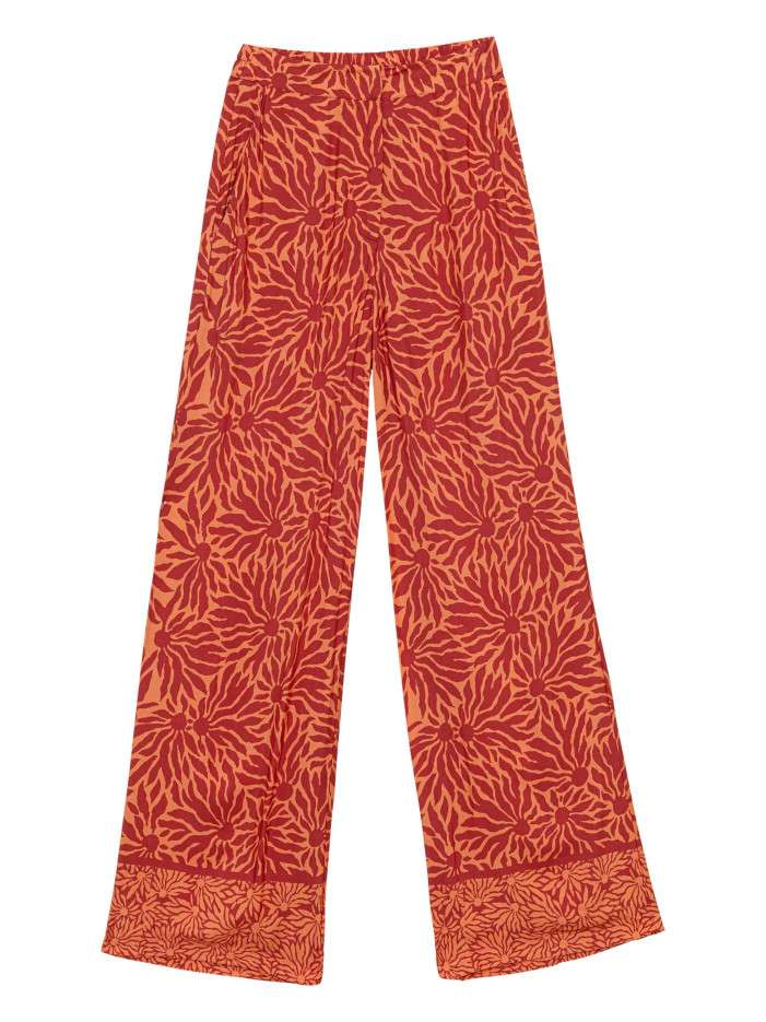 Pantalon orange à motifs...