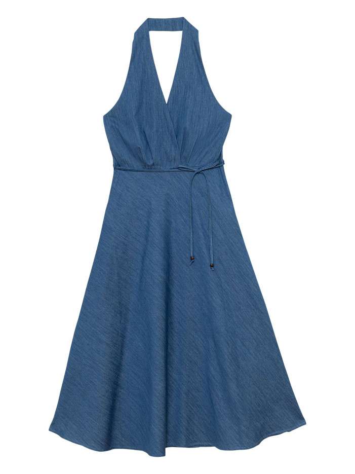 Robe longue en coton stone...