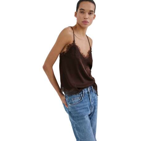 Jean en coton indigo uni avec une coupe droite et des poches plaquées à l'avant - Image 5