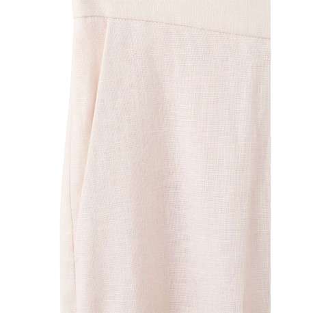 Pantalon chino en coton beige uni avec une taille intermédiaire - Image 2