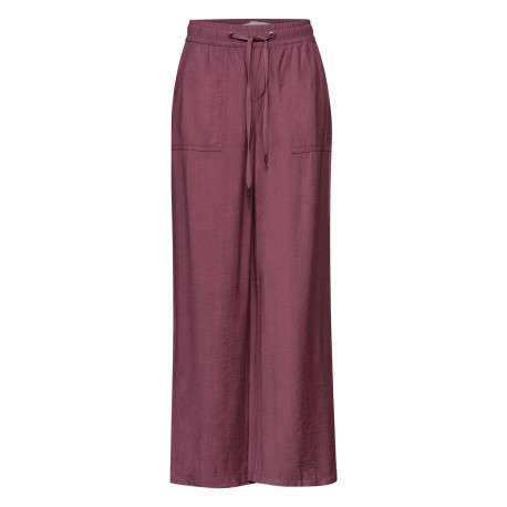 Pantalon Angelika mauve uni pourvu d'une taille élastiquée et d'une coupe large