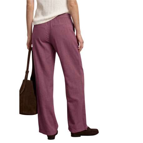 Pantalon Angelika mauve uni pourvu d'une taille élastiquée et d'une coupe large - Image 4