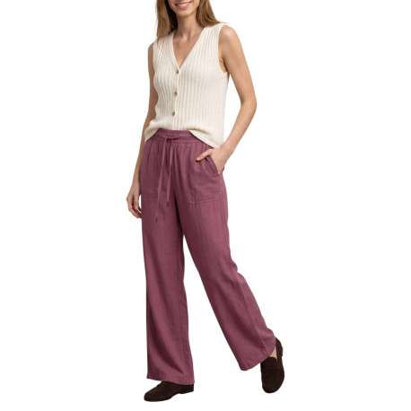 Pantalon Angelika mauve uni pourvu d'une taille élastiquée et d'une coupe large - Image 5