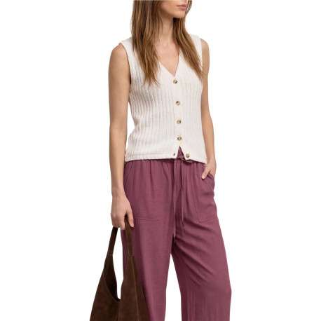 Pantalon Angelika mauve uni pourvu d'une taille élastiquée et d'une coupe large - Image 6