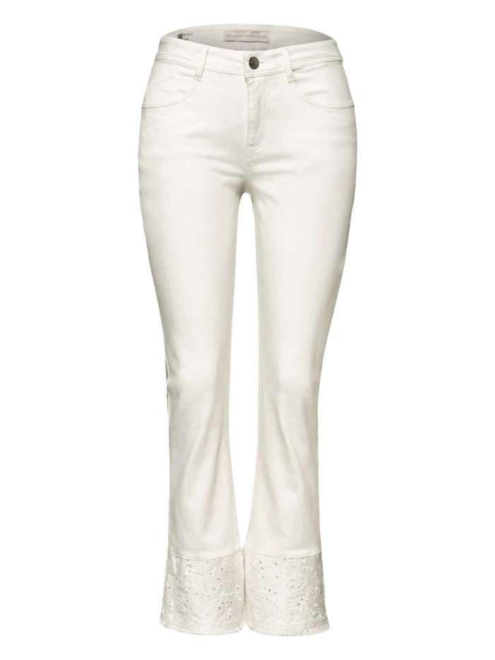 Pantalon en coton écru uni...