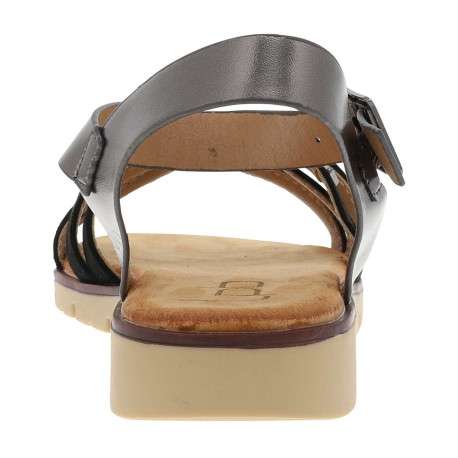 Nu-pieds noirs avec un talon compensé bas et une boucle à ardillon - Image 6