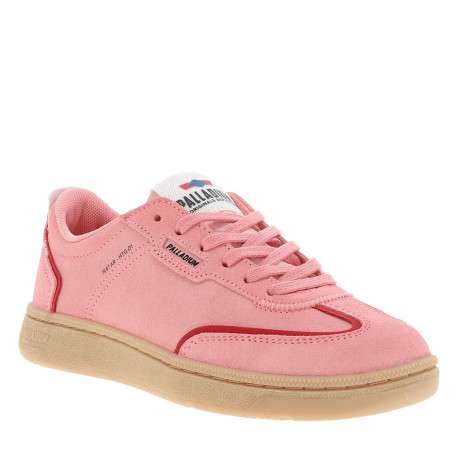 Tennis en cuir roses à semelle plate avec une fermeture à lacets - Image 3