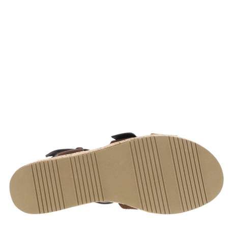 Nu-pieds chocolat à semelle compensé bas et à boucle à ardillon - Image 4