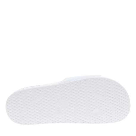 Claquettes blanches à semelle plate avec un logo embossé sur l'avant - Image 5