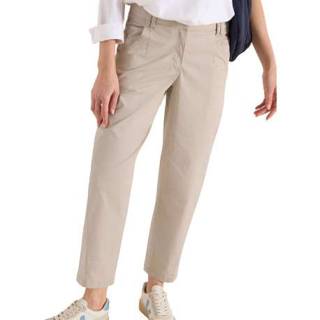 Pantalon chino en coton beige uni pourvu d'une coupe droite - Image 3