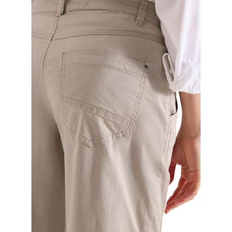 Pantalon chino en coton beige uni pourvu d'une coupe droite - Image 7