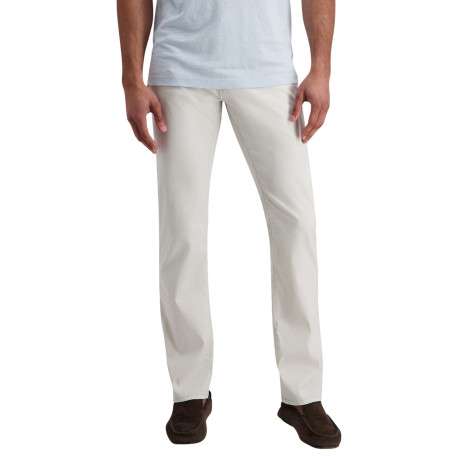 Pantalon en coton écru uni avec une coupe ajustée et des poches à l'italienne - Image 2