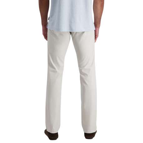 Pantalon en coton écru uni avec une coupe ajustée et des poches à l'italienne - Image 3