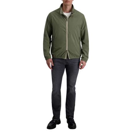 Blouson kaki uni avec une coupe droite et une fermeture zippée - Image 3