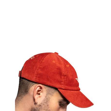 Casquette Brandon en coton brique à rayures pourvue du logo brodé à l'avant - Image 2