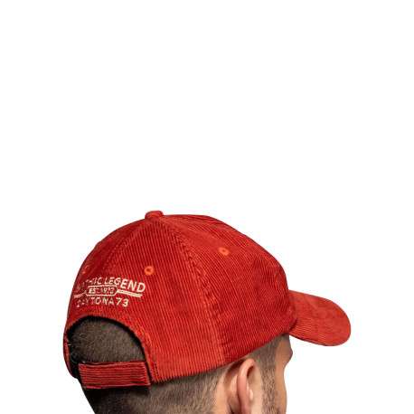 Casquette Brandon en coton brique à rayures pourvue du logo brodé à l'avant - Image 3